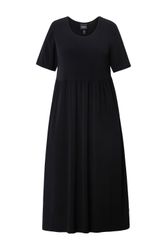 Ulla Popken Maxikleid Jerseykleid Empirenaht Rundhals günstig online kaufen