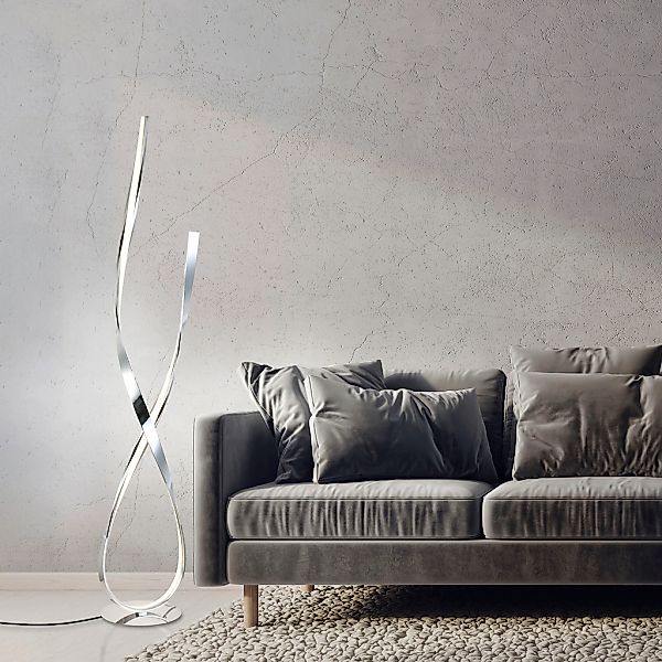LED Stehleuchte Linda in Chrom 26W 3215lm günstig online kaufen
