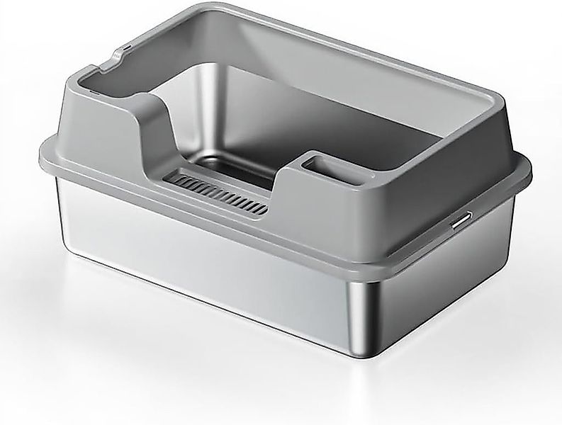 GarveeMore Katzentoilette Edelstahl Katze Müll Box mit Deckel Extra große M günstig online kaufen