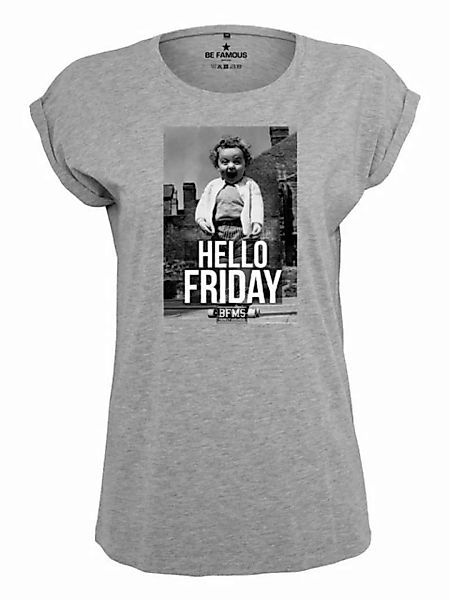 Be Famous Print-Shirt Be Famous Classic Roll Up T-Shirt Hellofri günstig online kaufen