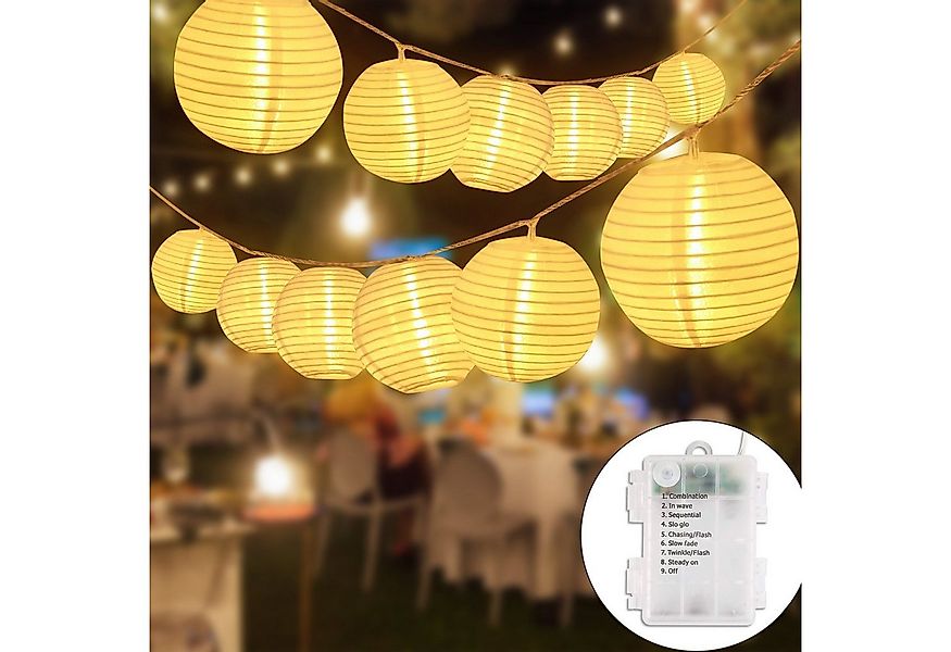 Salcar LED-Lichterkette LED Lichterkette Lampion Außen, Solar-, Batterie-, günstig online kaufen