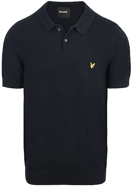 Lyle & Scott Strick-Poloshirt Navy - Größe S günstig online kaufen