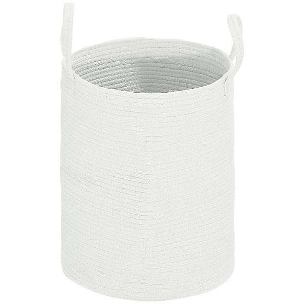 HOMCOM Wäschekorb 36L Wäschekorb Korb aus Baumwolle mit Griffen, Ø 38 x 45 günstig online kaufen