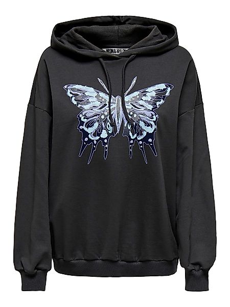 ONLY Schmetterlingsprint Hoodie Damen Grau günstig online kaufen