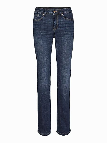 Vero Moda Damen Jeans VMFLASH MR STRAIGHT LI3300 GA Straigt Fit - Blau - Da günstig online kaufen