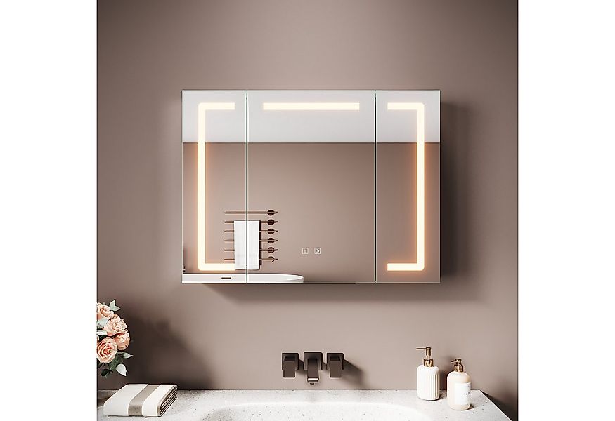 SONNI Spiegelschrank Spiegelschrank Badezimmerschrank mit Beleuchtung mit 8 günstig online kaufen