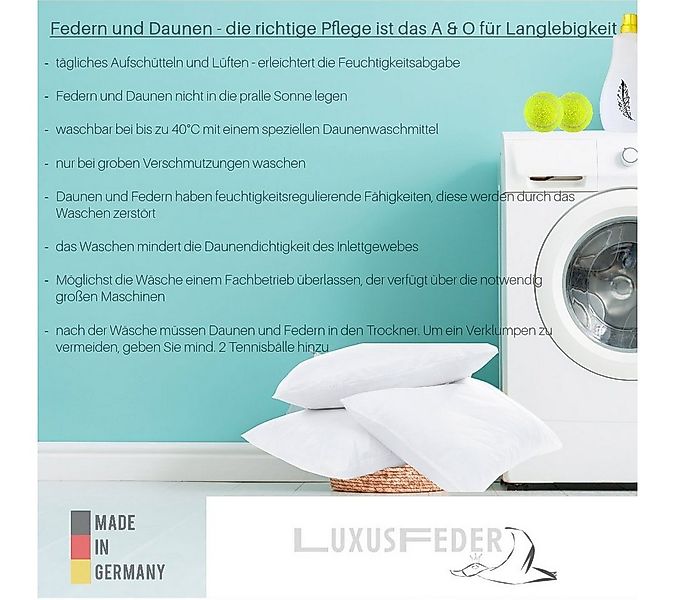 Luxusfeder Kissenfüllung 4er Set Daunenkissen 40x40 cm Daunenfüllung Sofaki günstig online kaufen