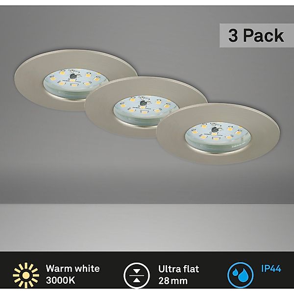 Briloner LED Einbauleuchten Attach One 3er-Set Warmweiß 7,5 x 2,8 cm Matt-N günstig online kaufen