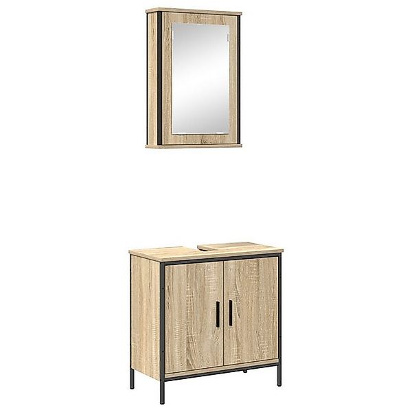 vidaXL Badezimmerspiegelschrank 2-teiliges Badezimmermöbel Set Sonoma Eiche günstig online kaufen