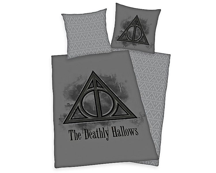 Herding Jugendbettwäsche Harry Potter Grau 135x200cm Deathly Hallows, Renfo günstig online kaufen