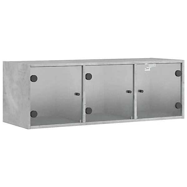 vidaXL Wandschrank mit Glastüren Betongrau 102x37x35 cm 836514 günstig online kaufen