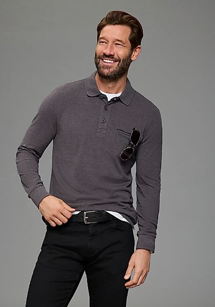 Mans World Langarm-Poloshirt "Neue Kollektion" schmale Passform, Langarm, m günstig online kaufen