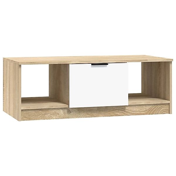 vidaXL Couchtisch Weiß und Sonoma-Eiche 102x50x36 cm Holzwerkstoff 811354 günstig online kaufen