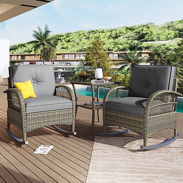 Merax Balkonset, (Gartenmöbel Gartenlounge, 3-tlg., mit günstig online kaufen
