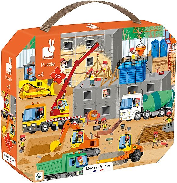 Janod Puzzle Baustelle, 36 Puzzleteile, FSC®- günstig online kaufen