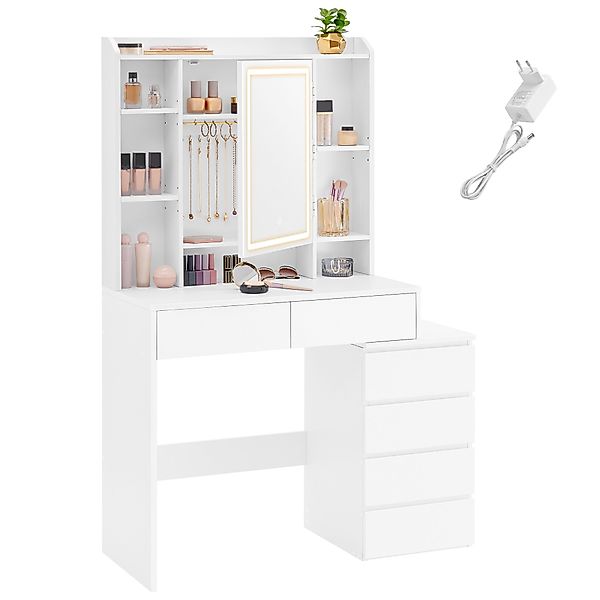 VASAGLE Schminktisch mit Spiegel, LED-Beleuchtung, einstellbare günstig online kaufen
