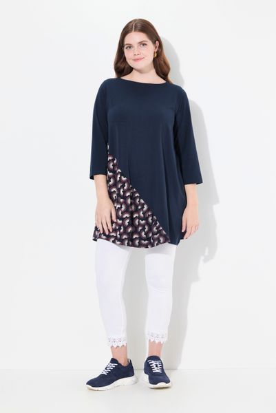 Ulla Popken Longshirt Shirt A-Linie U-Boot-Ausschnitt günstig online kaufen