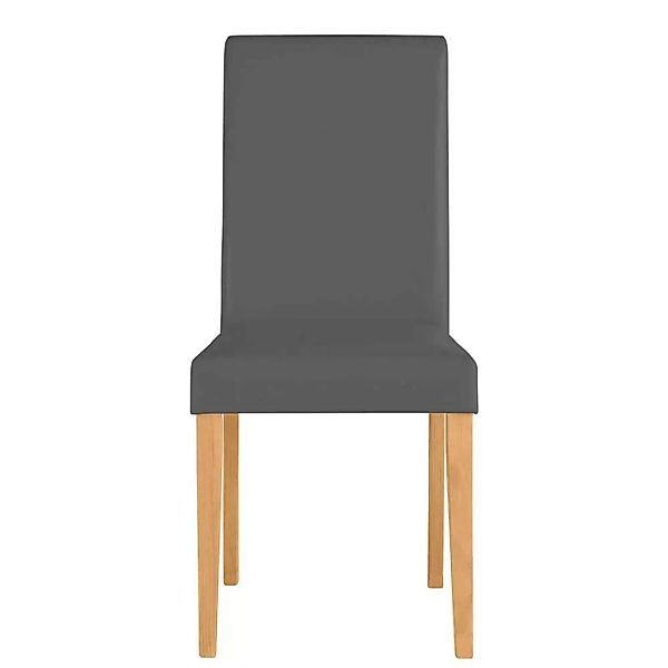 Küchen Stühle in Grau Kunstleder hoher Lehne (2er Set) günstig online kaufen