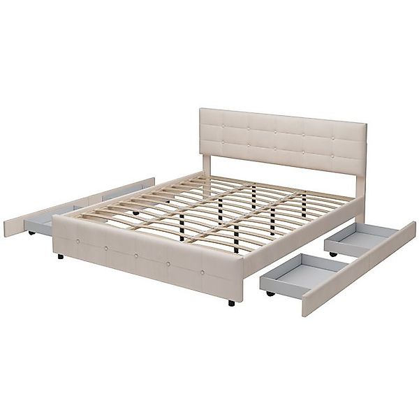 Gotagee Polsterbett Doppelbett 180x200 cm Schubladen Samtstoff Jugendbett f günstig online kaufen