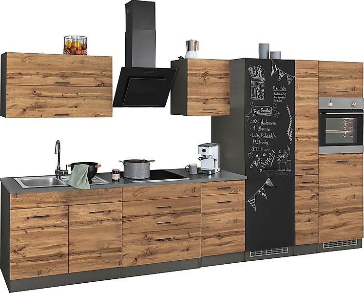 KOCHSTATION Küchenzeile »KS-Trier« mit E-Geräten, Breite 380 cm günstig online kaufen