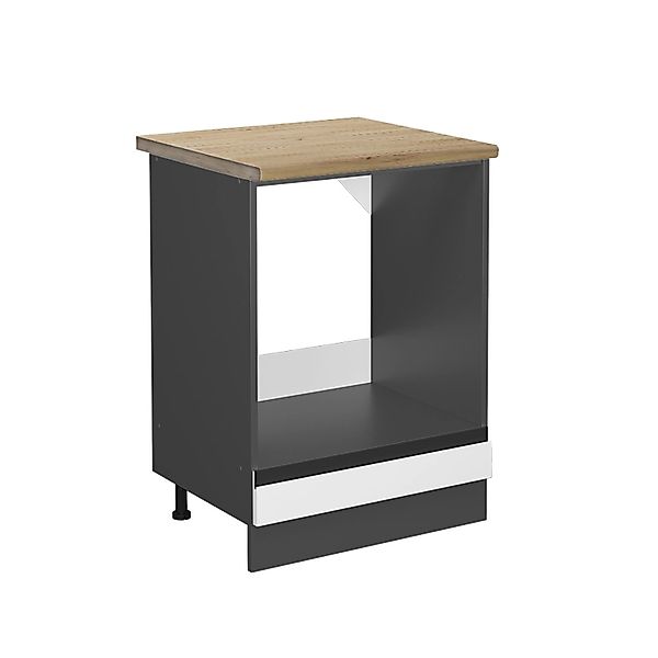 Vicco Herdumbauschrank R-Line Herdschrank Weiß/Anthrazit 60 cm AP Eiche günstig online kaufen