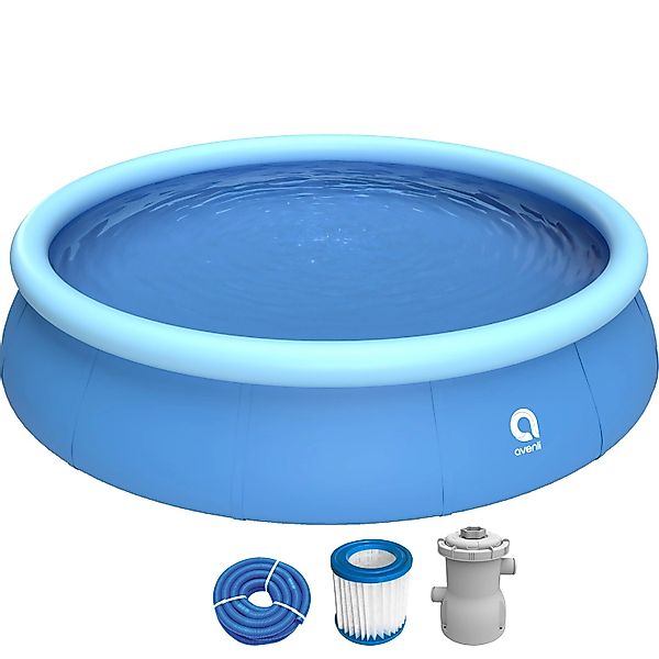 Avenli Prompt Set Pool Aufstellbar Rund Ø 420 x 84 cm Blau mit CleanPlus Fi günstig online kaufen