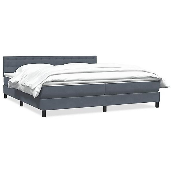 vidaXL Boxspringbett, Boxspringbett mit Matratze Dunkelgrau 180x220 cm Samt günstig online kaufen