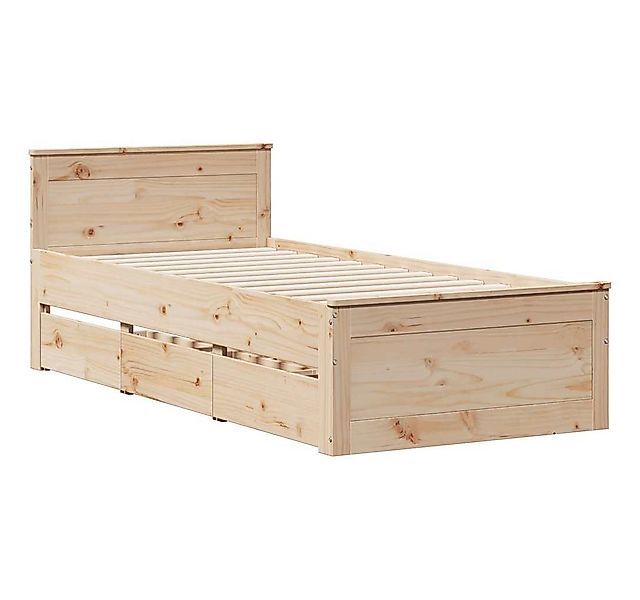 vidaXL Bett Massivholzbett ohne Matratze mit Kopfteil 75x190 cm günstig online kaufen