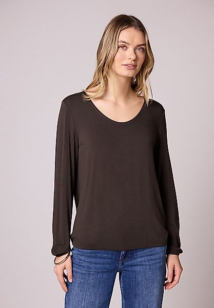 STREET ONE Langarmshirt mit abgerundetem V-Ausschnitt günstig online kaufen