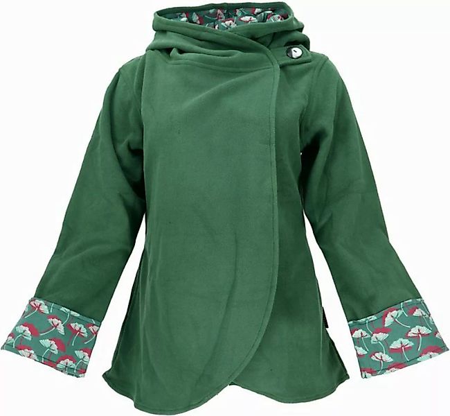 Guru-Shop Langjacke Fleece Cape Wickeljacke - grün alternative Bekleidung günstig online kaufen