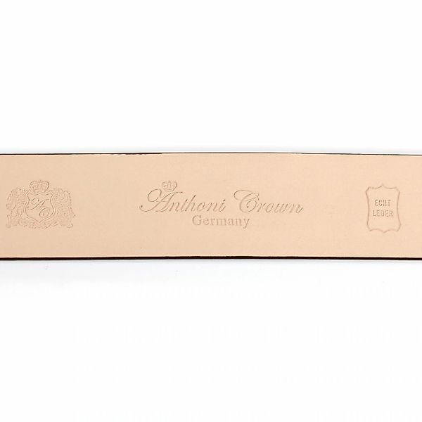 Anthoni Crown Ledergürtel mit Anker-Logo, Ton in Ton Steppung günstig online kaufen