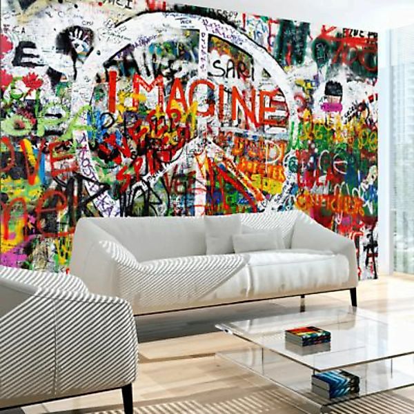 artgeist Fototapete Hippie Graffiti mehrfarbig Gr. 350 x 245 günstig online kaufen