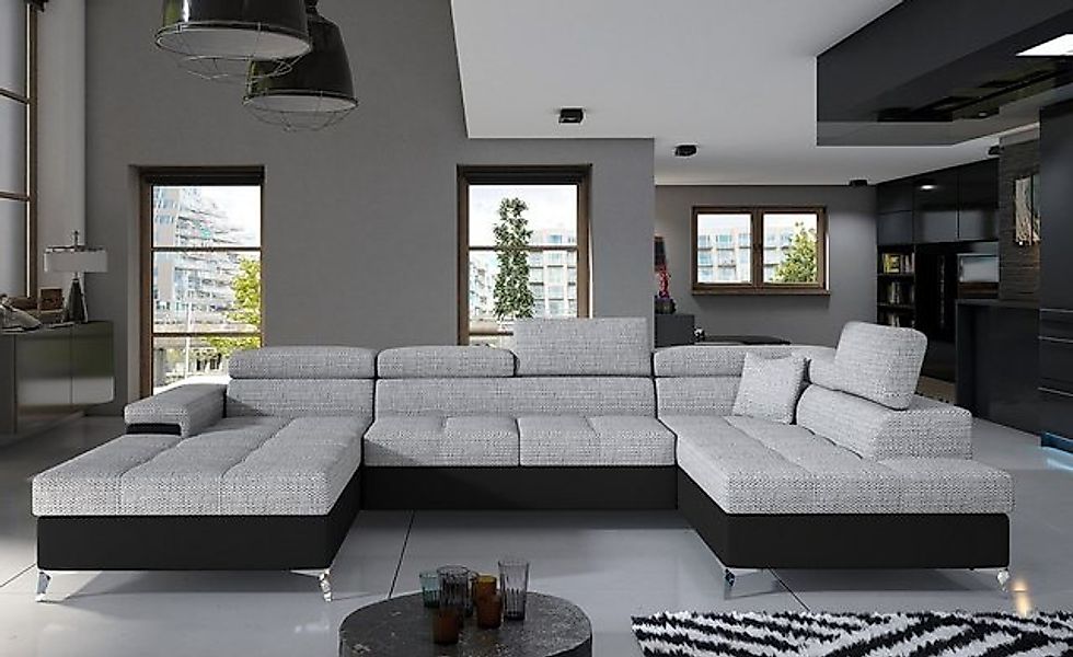 Xlmoebel Ecksofa Stoff U-Form Couch Wohnlandschaft Ecksofa Garnitur Design günstig online kaufen