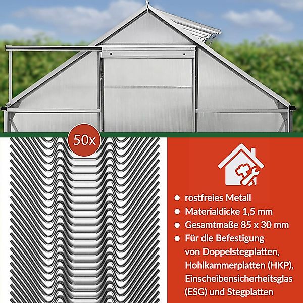 Deuba Gewächshaus, Gewächshausklammern rostfrei 50 Stück günstig online kaufen