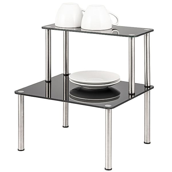 bremermann Küchenregal Glas-Regal, Küchenregal 2 Ebenen, Glas/Edelstahlfüße günstig online kaufen