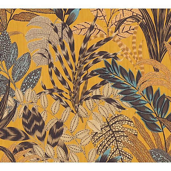 AS Creation Tapete Pop Up Panel Selbstklebend Blätter 250x52 cm Gelb-Braun günstig online kaufen