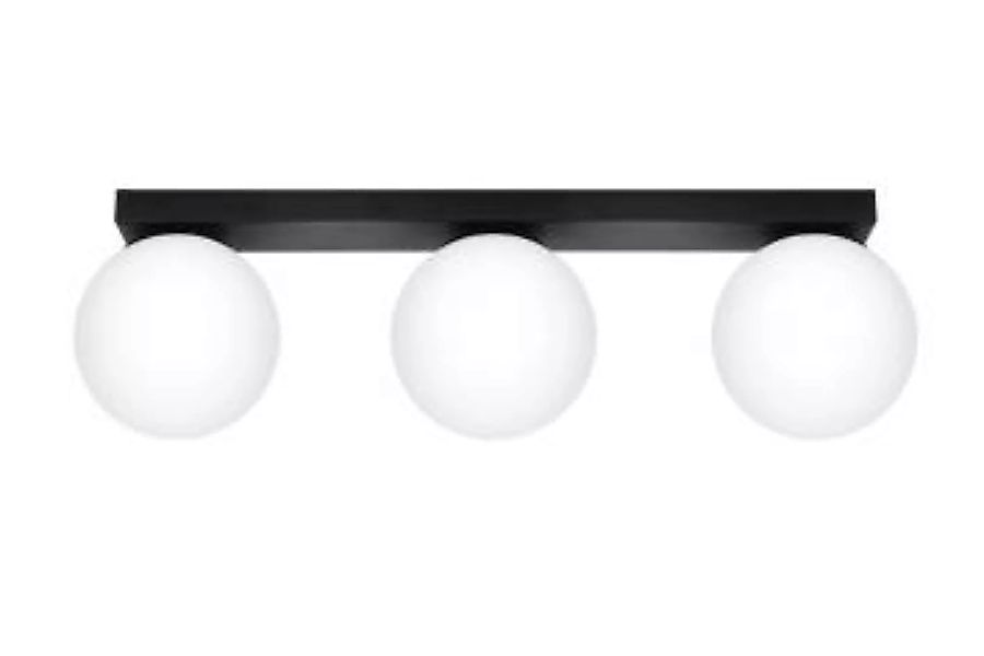 Deckenlampe Schwarz Weiß 3-flammig 50 cm lang RAMSI günstig online kaufen