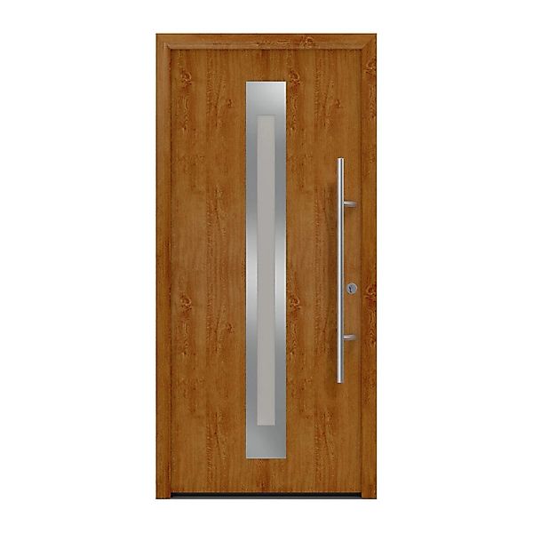 EcoStar Haustür Isopro Secur IPS 770S Golden Oak 110 cm x 210 cm DIN R günstig online kaufen