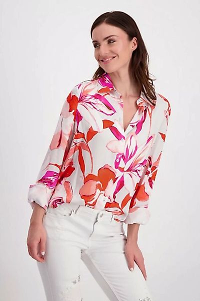 Monari Blusenshirt Bluse, bright coral gemustert günstig online kaufen