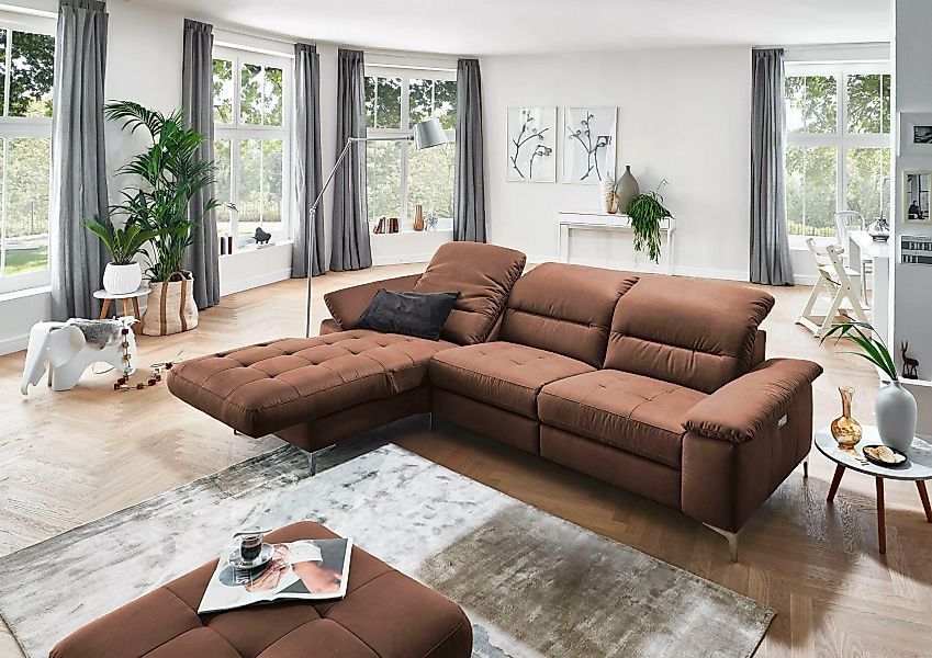 Places of Style Ecksofa "Basel L-Form", mit vollmotorischer Relaxfunktion u günstig online kaufen