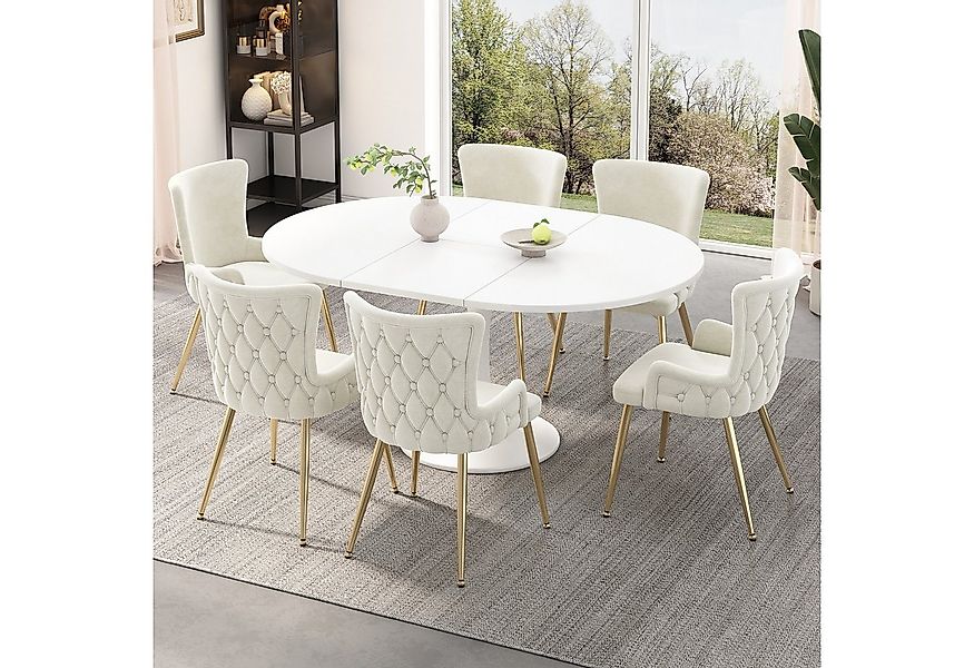 Flieks Esszimmerstuhl (Set, 6 St), 6er Set Polsterstühle Küchenstühle Samt günstig online kaufen