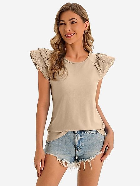 Imily Bela T-Shirt Damen Bluse mit Rüschen-Flügelärmeln (Packung, 1-tlg., 1 günstig online kaufen