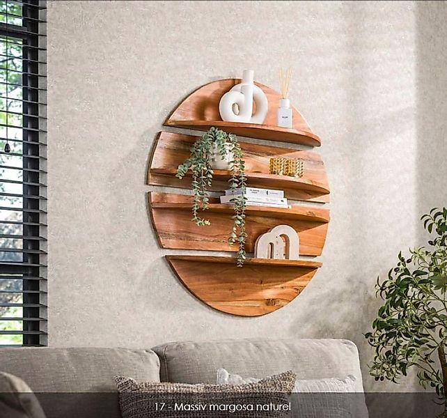 Beauty.Scouts Wandregal „Rondo“ rund, 4-teilig, massives Neemholz, Flurrega günstig online kaufen
