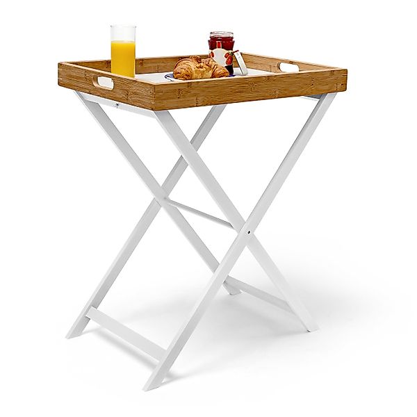 relaxdays Tabletttisch Holz & Bambus 72 günstig online kaufen