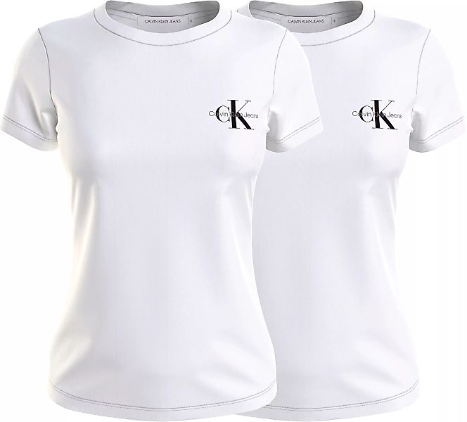 Calvin Klein Jeans Rundhalsshirt "2-PACK MONOLOGO SLIM TEE", (Packung, 2 tl günstig online kaufen