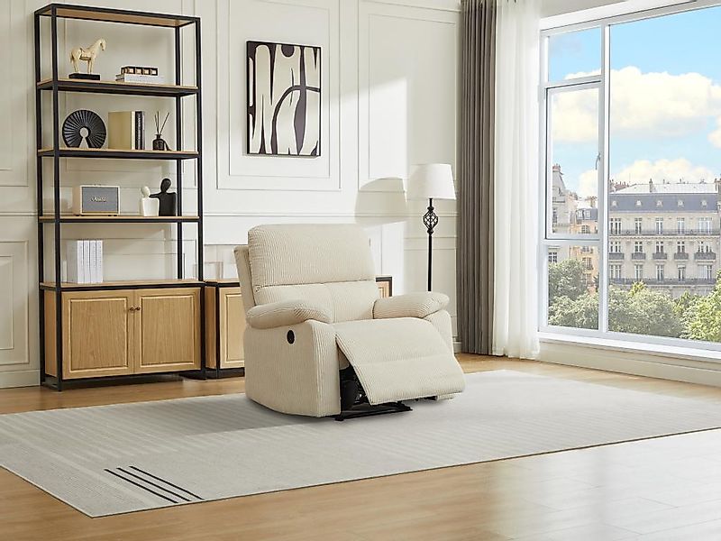 Relaxsessel elektrisch - Cord - Beige - LUNANO günstig online kaufen