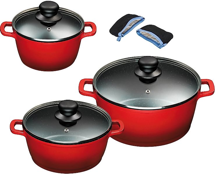 KING Topf-Set Set, je 1x Kochtopf mit Deckel Ø 16/20/24 cm, 6 Stk. tlg. Alu günstig online kaufen