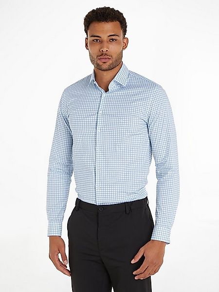 Calvin Klein Langarmhemd POPLIN CHECK PRINT SLIM SHIRT günstig online kaufen
