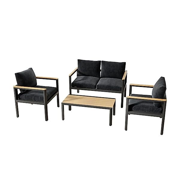 RICHLY Gartenmöbel Set Aluminium Balkonmöbel Polywood Tischplatte für 4 Per günstig online kaufen