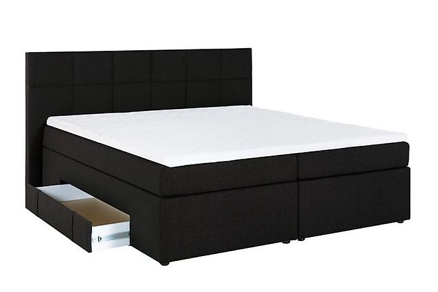 Möbelfreude Boxspringbett Boxspringbett Andybur Schwarz 180x200 cm H2, Schw günstig online kaufen